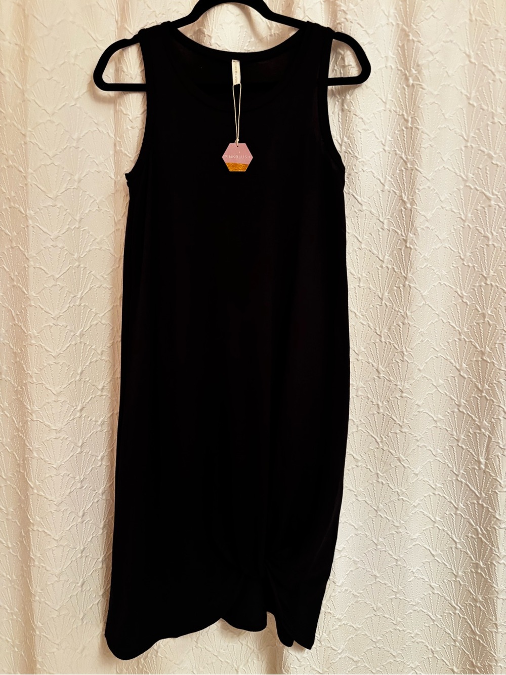 Pinkblush Black Sleeveless Midi Dress